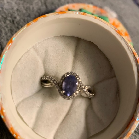 Genuine Tanzanite sterling silver ring 925 - Picture 2 of 6